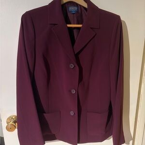 Pendleton Women’s Blazer Size 14 Deep Purple 3 Button Lined Career Jacket